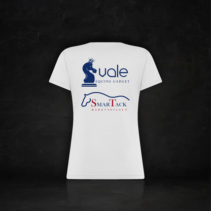 Women's Girinon x SmarTack T-shirt, back with SmarTack Made to Last print