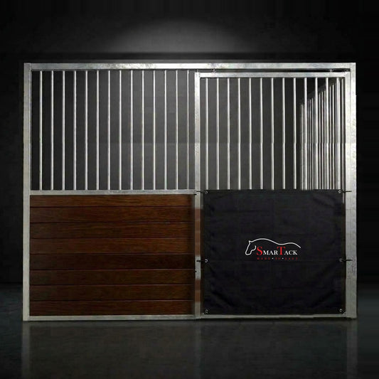SmarTack Show Stall Cover, black polyester stall drape with embroidered logo